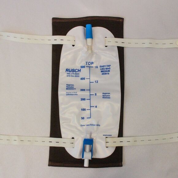 Brown Twill 500mL - 600mL Medline Rusch Uro-Safe Catheter Leg Bag Cover - Picture 2 of 6
